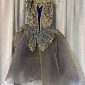 Weissman Blue and Gold Dance Costume